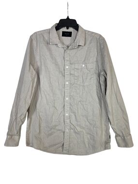 ROLLA'S Men's Light Beige Long-Sleeve Button-Down Shirt